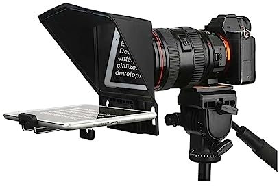 Teleprompter, T2 Teleprompter for 8-Zoll-Handy-Tablet-PC-Spiegelreflexkamera, tragbare Live-Übertragungsausrüstung, mobil,für Online-Live-Streaming