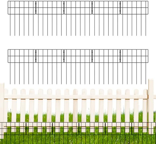 keloppasit Gartenzaun – Tierabsperrzaun – 10 x Paneele, Randdekoration für Haustierbereich, Hof, Rasen, Terrasse, Haustiere, Hunde, Outdoor, Hof, Trennwand und Rasenschutz