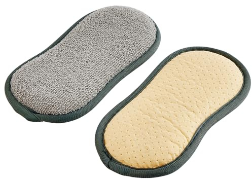 lakeland 2 Dual-Sided Glass Cleaning Pads For Windows and Mirrors Cleaning and Polishing Chamois Streak Free Cleaning