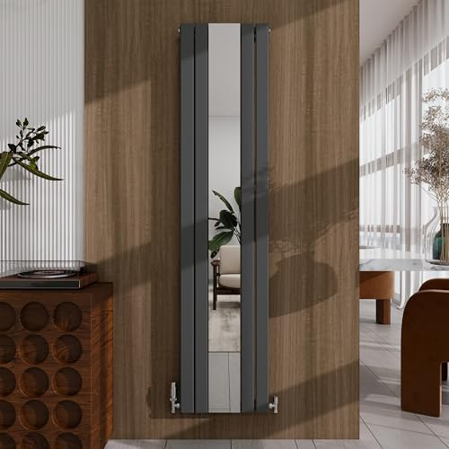 Acezanble 1800x407mm Modern Vertical Mirror Radiator Anthracite Flat Panel Designer Central Heating Radiator