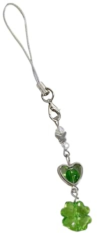 Oxxggkao Zukunftsweisende Charm Telefondekorationen Glücksklee Perlen Handyband Anpassbare Längenbehänge für Smartphones Viel Glück Handy Lanyard