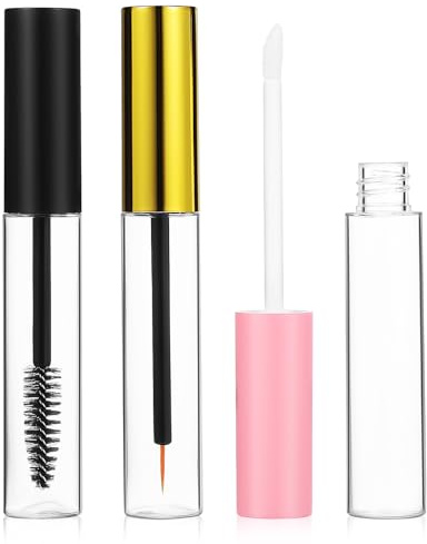 Uonlytech Nachfüllbares Kosmetikset 3 Stück mit Eyeliner Lipgloss und Mascara Tuben 10 Ml aus Abs und Pet für Reisen und Täglichen Gebrauch