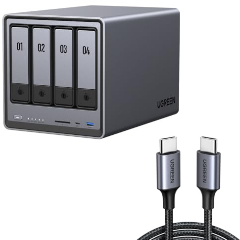 UGREEN NASync DXP4800Plus NAS a 4 alloggiamenti con cavo USB da 60 W