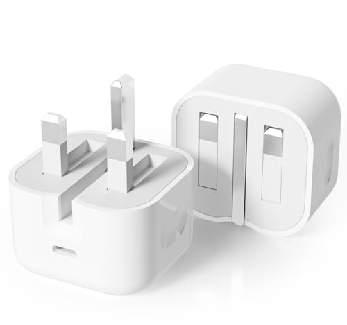 USB C Plug Fast Charge 20W,[apple MFi Certified] iPhone Charger Fast Charge for iPhone 17 16 15 14 13 11 Pro Max Plus,iPad,Samsung Type C Adapter Fast USB c Charger UK Adapte 2-Pack
