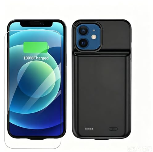 YISHDA 6800mAh Slim Charging Case, Portable Rechargeable Battery Protective Cover for iPhone 12 Mini/iPhone 13 Mini 5.4, Black