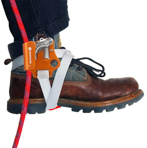 NewDoar Foot Ascender Riser Rock Climbing Mountaineering Equipment Climbing Device-Orange Left