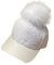 BeFur Damen Winter Schirmmützen Zopfmuster Hut Bommelmütze Baseball Cap - weiß