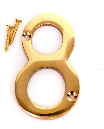 3 Solid Brass House Number 8 Front Door Building Porch Gate Address Eight