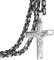 OIDEA Herren Kreuz Anhänger mit Halskette silber, Jesus Kette Gravur Bibel Gebet mit silber schwarz 55cm Königskette für Männer