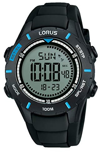 Lorus Kids Jungen-Uhr Chronograph Edelstahl und Kunststoff mit Silikonband R2367MX9