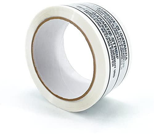 IMBALLAGGI 2000 - Nastro Adesivo Pacchi Bianco + Striscia di Garanzia in Polipropilene 36Pz 5cm x 66mt x 76 mm, Nastro Imballaggio per Spedizioni e Traslochi Resistente, Durevole a Strappo Silenzioso