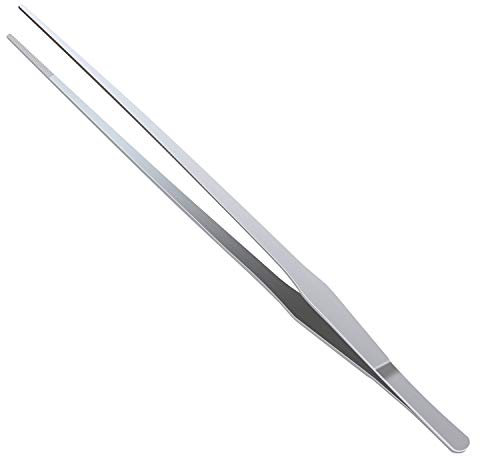 Pince à épiler en acier inoxydable poli avec pointes dentelées de précision pour travaux manuels, 38,1 cm de long