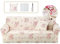 Elastisch Sofa Überwürfe Sofabezug, Morbuy Eleganter Jacquard Ecksofa L Form Stretch Antirutsch Armlehnen Sofahusse Abdeckung für Sofa Couchbezug Sesselbezug (4 Sitzer,Romantische Blumen)