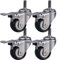 Gewinde M8 / M10 / M12 Lenkrollen für Möbel 1,5/ 2 (50 mm) Edelstahl 304 Halterung Schwerlastrollen 300kg Leise PU mit Bremse kleine Rollen für Tisch Schreibtisch Wagen Kinderbett 4 Stück