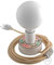 creative cables Mini-UFO-Posaluce aus Holz mit doppelseitigem Pemberley- Pond, komplett mit Textilkabel, Schalter und 2-poligem Stecker - Fuller + Lincoln, Mit Glühbirne