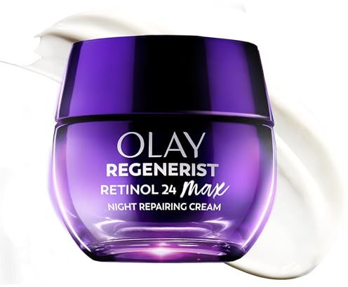 Olay Retinol Night Cream for Women, MAX, Anti-Aging Face Mousturizer, Fragrance-Free, Non Greasy - Anti-Wrinkle, Smooth Fine Lines, Hydrating Skin Care - Triple Collagen Cream, Niacinamide, 1.7oz