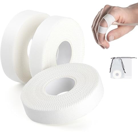 Anstore Klettertape 1,5 cm x 13,7 m Fingertape Weiß Sporttape für Klettern Kraftsport Volleyball Handball Bouldern, 3 Rollen