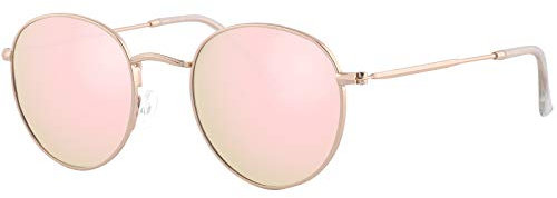 EFE Gafas de sol polarizadas clásicas para mujeres y hombres con protección UV400, estilo retro unisex para conducir, viajar, pescar, E20001c4-rosa
