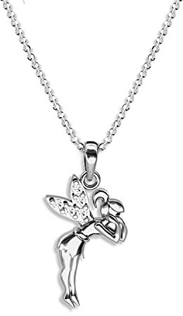 Verstellbare Sterling Silber Kugelkette Mit Vergoldetem Blumenfeen-Anhänger