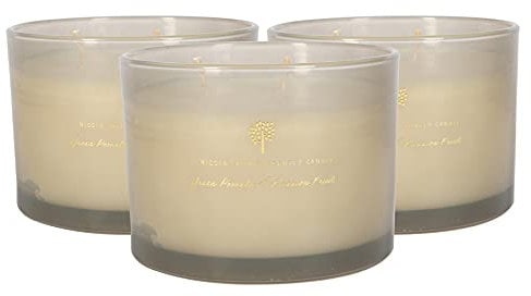 Nicola Spring Green Pomelo & Passion Fruit Scented Candle - 350g - Pack of 3-38 Hour Burning Time Natural Soy Wax Double Wick Candles Relaxing Fragrance Aromatherapy Gift Set