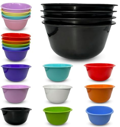 Reusable ECO Unbreakable Colourful Plastic Bowls Set-of-4 - Shatterproof - 100% Food Safe - Perfect for Camping, Indoors, Outdoors, and picnics (Medium 1800ml, Black)