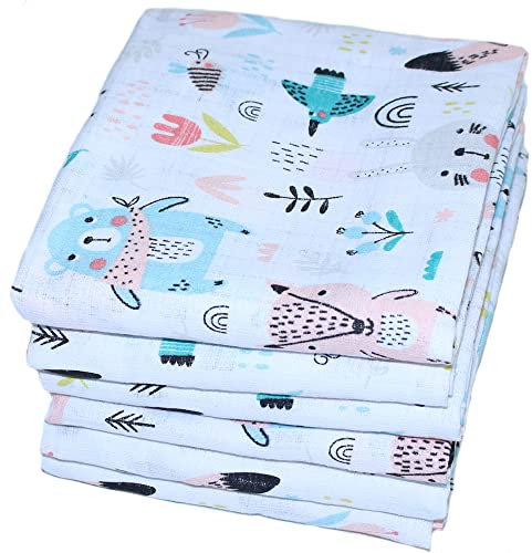 Primawela Stoffwindel 70x80cm Boho Spucktücher für Baby Baumwollwindel Mullwindel Spucktuch (12 Stück, Minze)