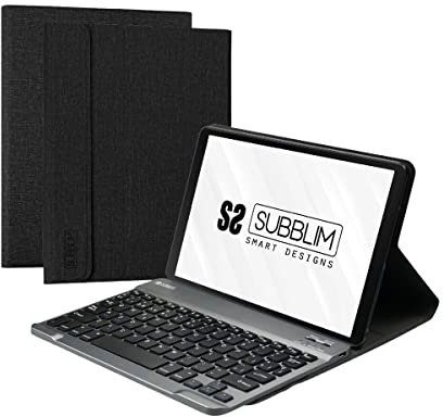 SUBBLIM pour Tablette Lenovo Tab M10 FHD Plus 10,3 ″ TB-X606, avec Clavier Bluetooth, Clavier Espagnol, Fermeture magnétique, Port de Chargement, Trois Angles de Vision, Noir