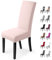 Housse de Chaise Décor 2 pièces Housse de Chaise Stretch-Housse Couverture de Chaise de matériau Spandex élastique pour Un Ajustement Universel,très Facile à Nettoyer (Paquet de 2, Rose Clair)