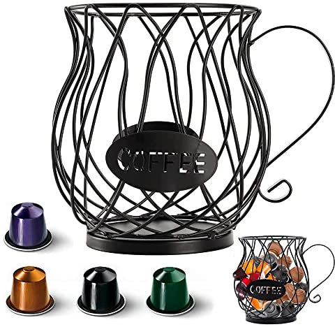 Cestello Portaoggetti per Caffè, Cestello porta Caffè, Cestello Porta Capsule Caffè, Porta Cialde da Caffè, Portaoggetti per Capsule di Caffè per Casa Bar Ristoranti Sala da Tè Hotel (Piccolo)