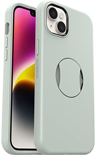 OtterBox OtterGrip Symmetry Case for iPhone 14 Plus for MagSafe, Drop Proof, Protective Case with Built-In Grip, 3x Tested to Military Standard, Antimicrobial Protection, Green