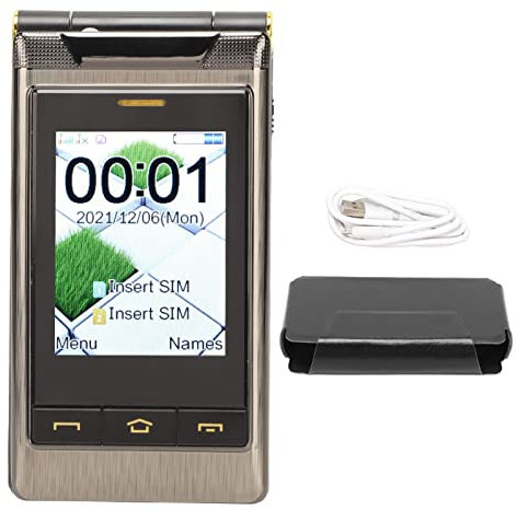 Cellulare 3G GSM, 3.0 In Flip Seniors Phone per Anziani, Dual SIM Cell Phone con SOS/Pulsante Grande/Chiamata Chiara / 8 Numeri Familiari, Standby Lungo (Colore appannato)