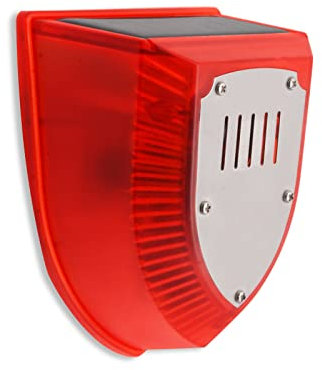 ThreeH Solaire Extérieur Alarme étanche 129dB Lumière stroboscopique Lampe d'avertissement 3 modes de fonctionnement pour la maison Ferme Maison Cour Grange