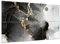 Kunst-Akustiktafeln, 6 Stück, selbstklebend, große Wandkunst-Gemälde für Wanddekoration, schallabsorbierende Paneele für, Wohnzimmer und Schlafzimmer, 120 x 68 cm (Black Gradient Gilt Marble)