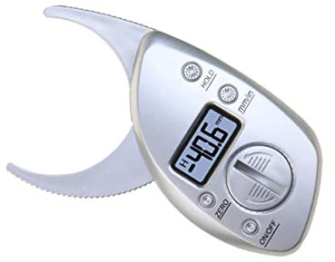 Healeved Digitaler Körperfettmessschieber LCD Fettmessgerät Körperfettanalyse Caliper mit Display Tragbar für Damen Herren Fitness Körperfettanteil Messen