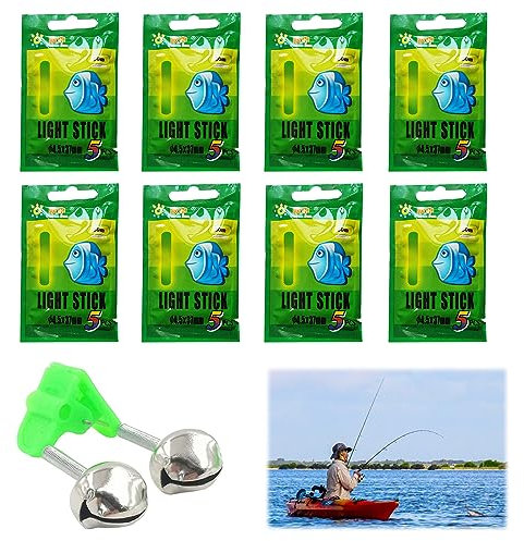 Knicklicht für Angelruten,Knicklichter Angeln,Fishing Glow Sticks,Angeln LeuchtstäBe,Float Glow Stick Nachtfischen,Fluoreszierendes Licht Angeln Leuchtstäbe,Fishing Bell Alarm,4,5×37mm,41pcs,30m