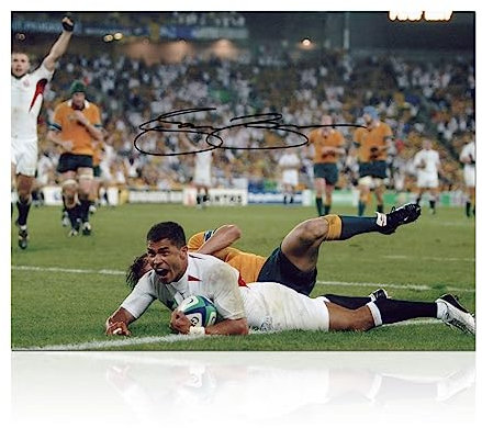 Exclusive Memorabilia Jason Robinson Signed England Rugby Photo: World Cup Final Try