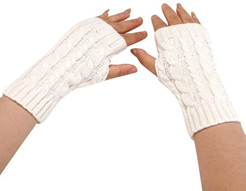 Damen Fingerlose Handschuhe Winter Armstulpen Warm Damen Wolle Pulswärmer Armwärmer Armstulpen Strickhandschuhe für Frauen Mädchen