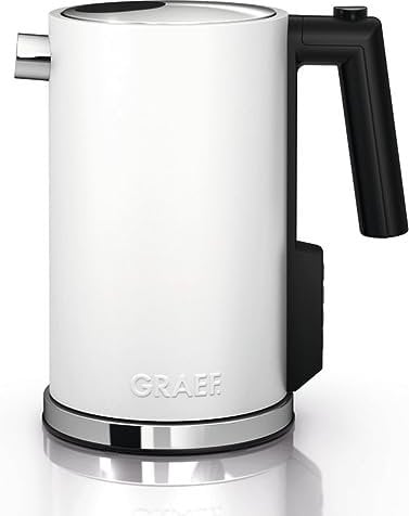 Graef Electric Kettle 1.2 L, Double Walled for Cool Touch, 360 Base, Integrated Child Lock-White WK901UKI