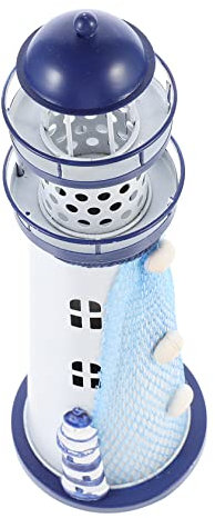 Housoutil 1Stk Mittelmeer Leuchtturm Tischlampe für Kinder kerzenständer schreibtischlampe kinder Leuchtturm dekor Leuchtturm-Rasenverzierung Gartendeko Lampe dekorative Eisenkunstlampe LED