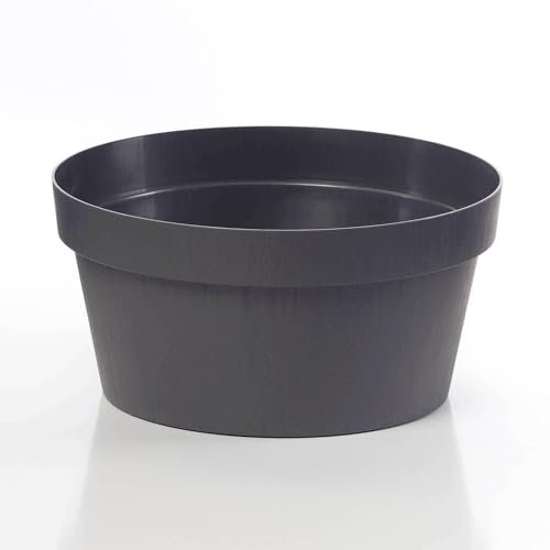 Euro3Plast 3193.62 Blumenschale ROK 25 cm Ø in Anthrazit aus recyceltem Kunststoff in rund für den Innen- und Außenbereich geeignet (Anthrazit)