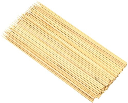 100 Piezas Palos de Brocheta Madera para Barbacoa, 25CM, Pinchos de Bambú, brocheta de Barbacoa, Brochetas de Madera Natural Brochetas Barbacoa para Manualidades, Fiesta de Barbacoa,BBQ