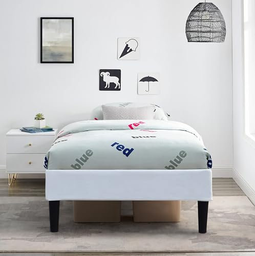 King of Dreams Sommier 80x190 cm Tapissier déhoussable Housse Lavable Blanc + Pieds en 20 cm 13 Lattes - Opale- Tissu : 100% Polyester 220 GR/m2 Rembourrage : Mousse 100% polyuréthane