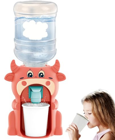 Wedhapy Mini Wasserspender Kuhform Desktop Wasserspender Niedliche Cartoon Simulation Kinder Wasserspender Für Vorgetäuschtes Spielen Puppenhaus Zubehör