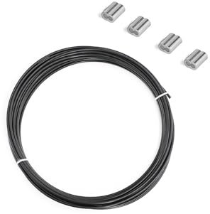 20m Fune Cavo Acciaio, Diametro 1-4mm, Cavo Inossidabile Rivestito PVC, Cavo Metallico 304 in Acciaio Inox (Taglia : 1mm)