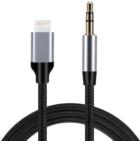 Wonvify Cable Jack Phone, Câble Audio DAC Auxiliaire Voiture Lightn vers Jack 3,5mm Stéréo, Adaptateur Prise Jack Compatible avecPhone 14/13/12/11/XS/XR/8/7, 1M