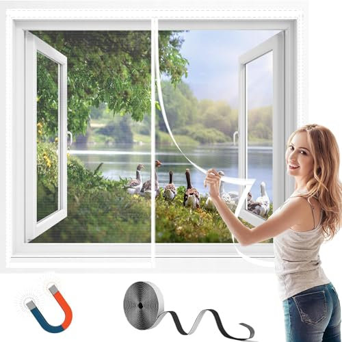 HGPFCB Magnet Fliegengitter Fenster,Magnet Fliegengitter Tür Insektenschutz, Fliegenvorhang Moskitonetz Fenster, Einfach Zu Montieren, Für Alle Fenster, Magnetvorhang ist Ideal Für die Balkonfenste