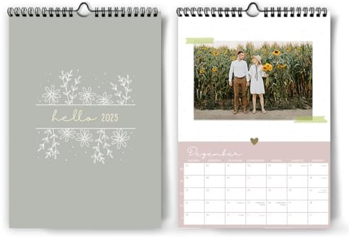 Fotokalender 2025 zum selber gestalten I Bastelkalender in Format A4 I Hochwertiger Kalender 2025 zum Selbstgestalten I Foto Bilder einkleben