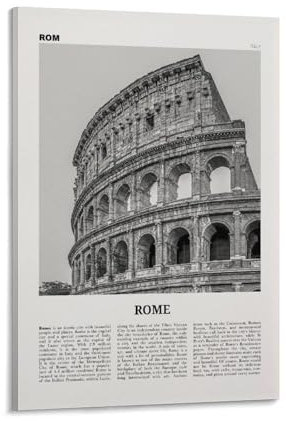 Rom Print Schwarz-Weiß-Kolosseum, Rom Wandkunst, Rom Poster, Rom Foto, Rom Wanddekoration, Italien, Roma, Italien, Latium, Europa Leinwand Wandkunst Post
