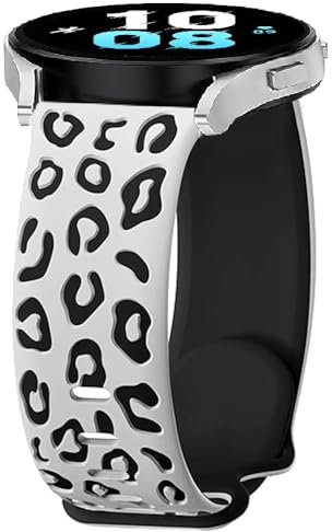 Leopard Bracelets de Remplacement pour Garmin Vivomove 4S/Vivoactive 3S/Venu 2S, Forerunner 255S/265S, 18mm Silicone Sport Bracelet pour Huawei Watch 5 42mm/GT 5/Pro/GT 4 41mm