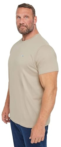BadRhino Big & Tall Core Essential Everyday Tee Crew Neck Short Sleeve T-Shirt Top - Men's Longer Length 100% Cotton - M to 8XL